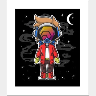 Hiphop Astronaut HEX Coin To The Moon Crypto Token Cryptocurrency Wallet Birthday Gift For Men Women Kids Posters and Art